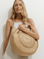 Round Raffia Bow Tote