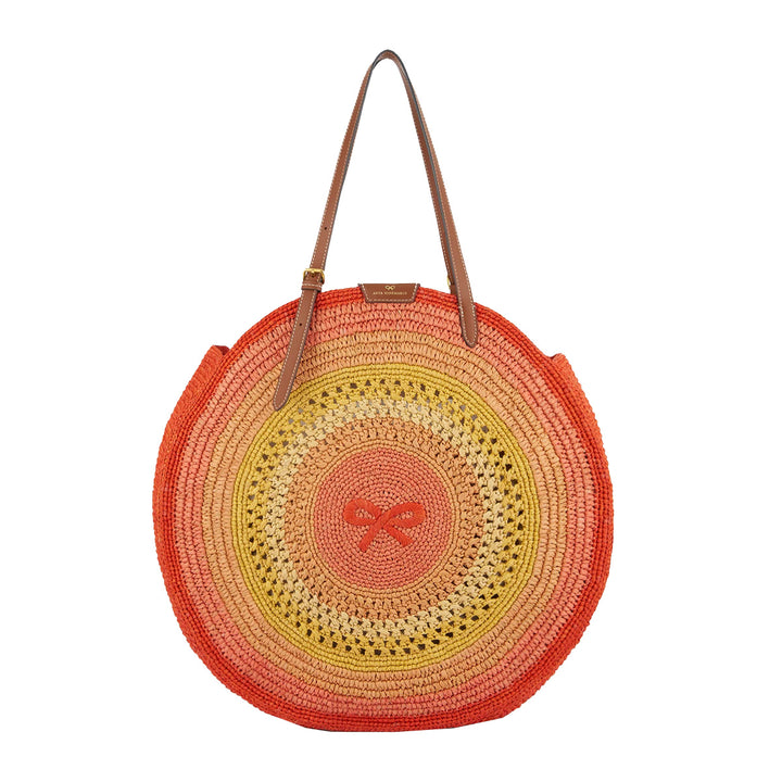 Round Raffia Bow Tote