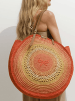 Round Raffia Bow Tote