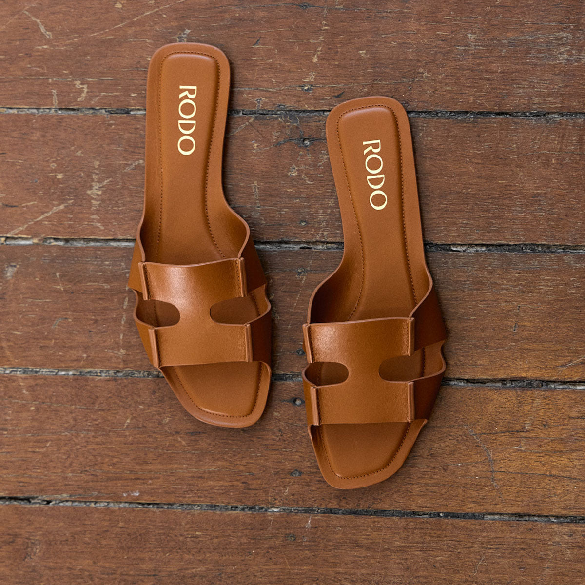 Natural Calf Leather Slides