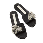 Embellished Satin Flat Slide