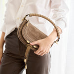 Mini Marcie Shoulder Bag in Suede Leather