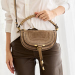 Mini Marcie Shoulder Bag in Suede Leather
