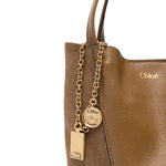 Small Spin Tote Bag Suede Leather Mix