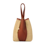 Spin Raffia Leather Mix Tote Bag