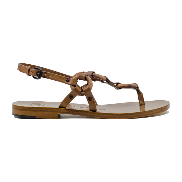 Ando Leather Circle Detail Sandals