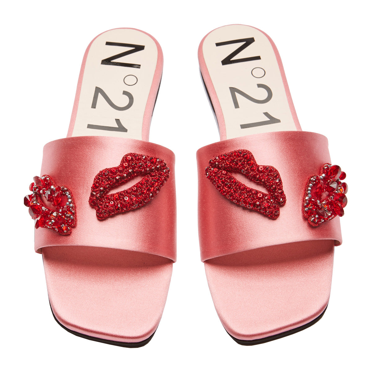 Kiss Embellished Flat Slides
