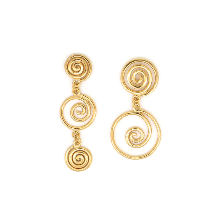Nautilus Aysmmetric 18ct Gold Plated Earrings