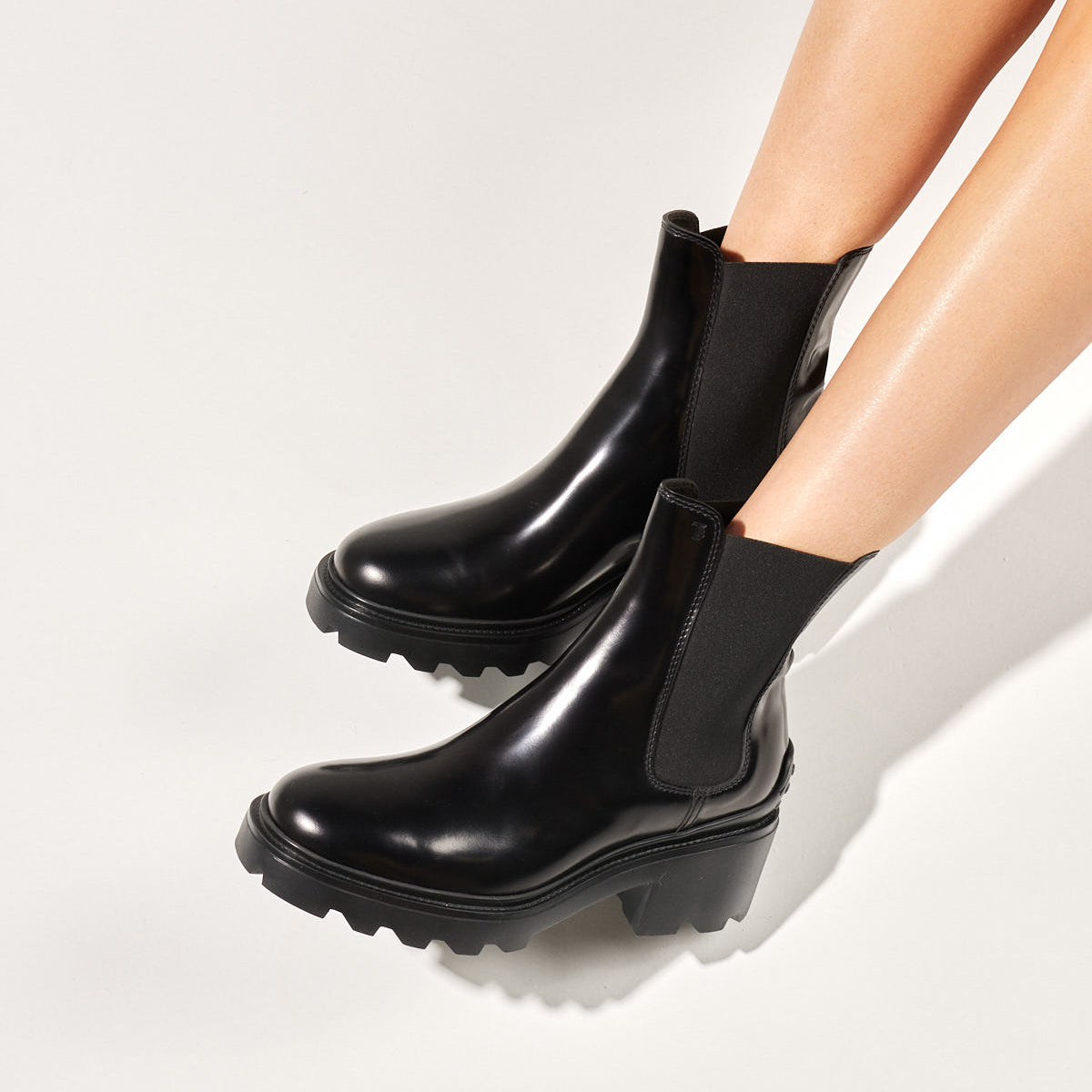 Pull On Lug Sole Ankle Boots