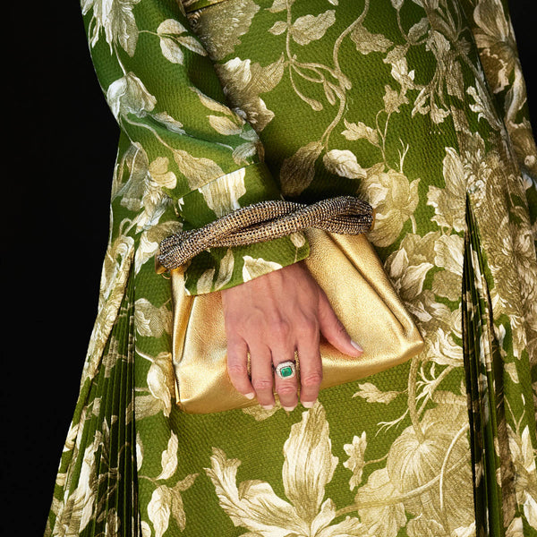 Berenice Metallic Leather Crystal Bag