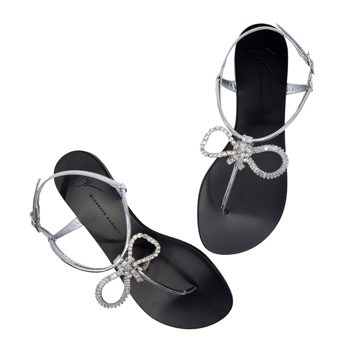 Crystal Bow Thong Sandal