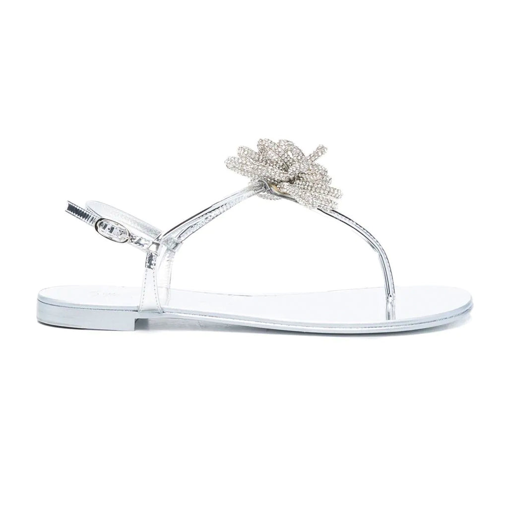 Flower Embellished Crystal Thong – Maryon's