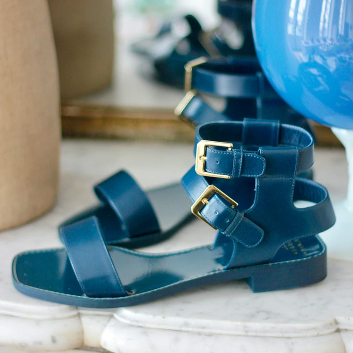 Danny Flat Leather Strappy Sandals