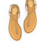 Diana R Swarovski Embellished T-Bar Flat Sandals