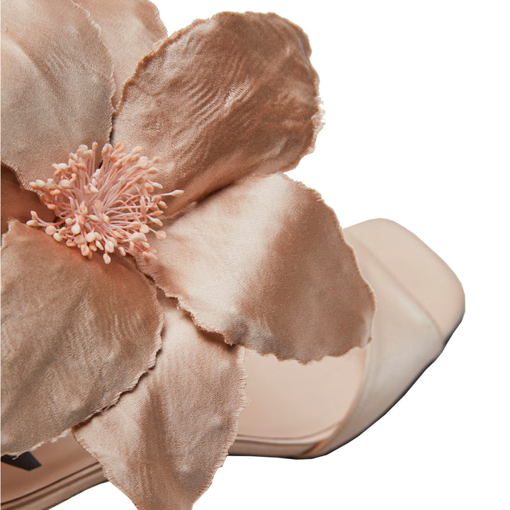 Flower Embellished Mid Heel Sandals