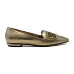 Crystal Embellished Leather Flats