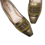 Crystal Embellished Leather Flats