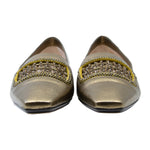 Crystal Embellished Leather Flats