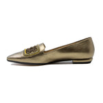 Crystal Embellished Leather Flats