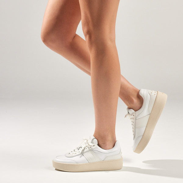 Chunky Sole Leather Sneakers