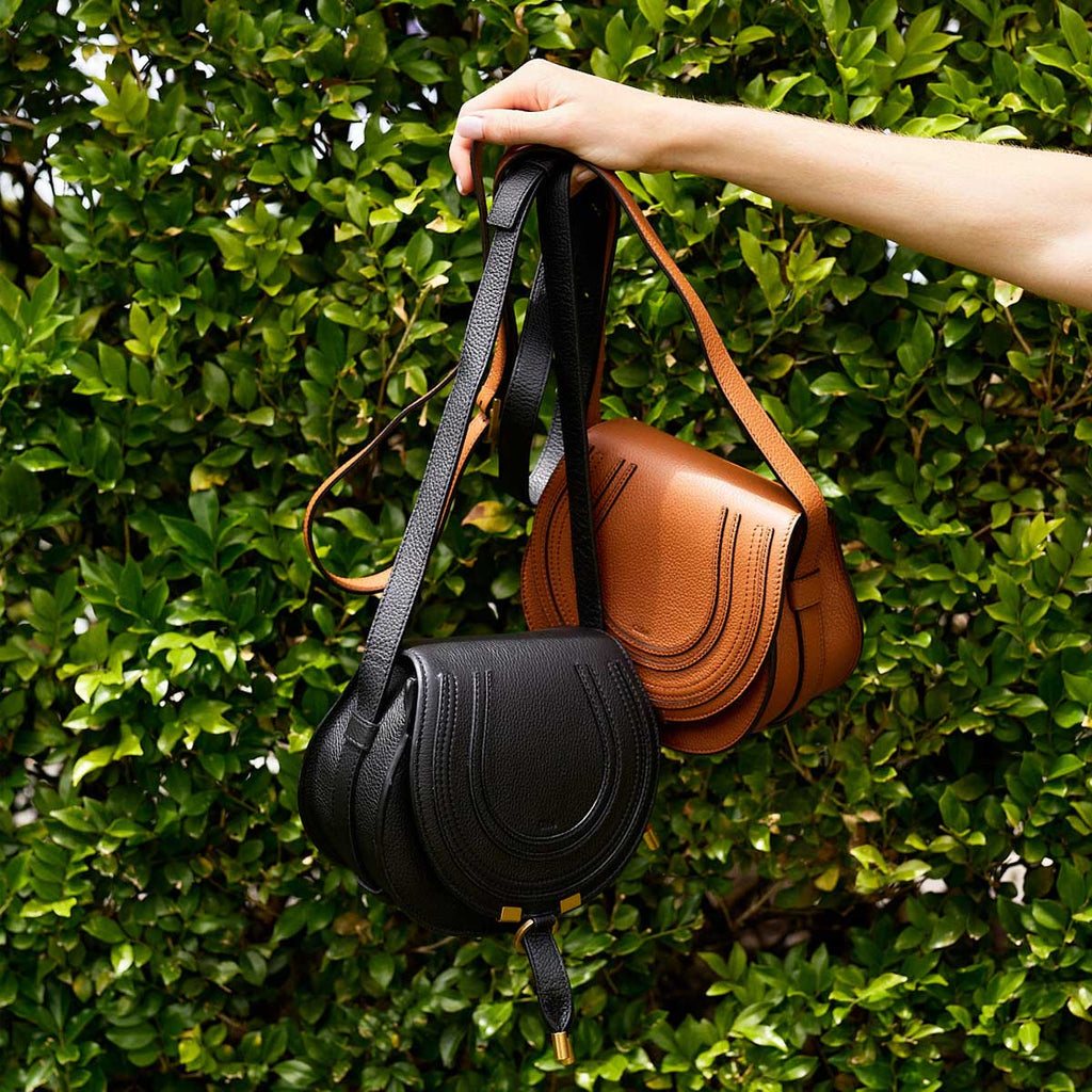 CHLOE Calfskin Mini Marcie Round Crossbody Bag Tan 1296891