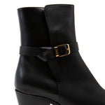 Leather Ankle Boots with Leather Strap