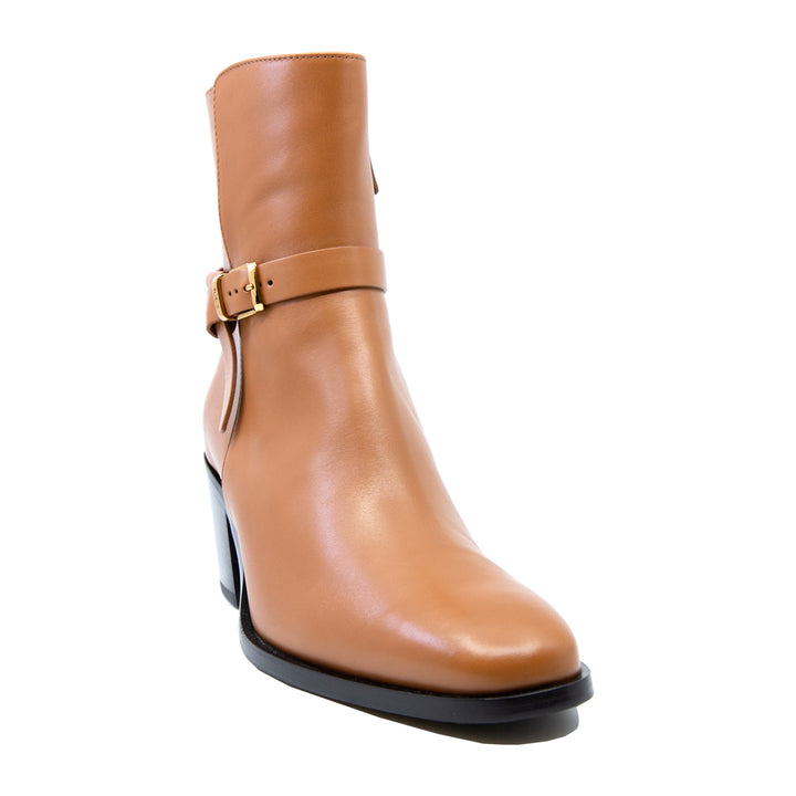 Leather Ankle Boots with Leather Strap