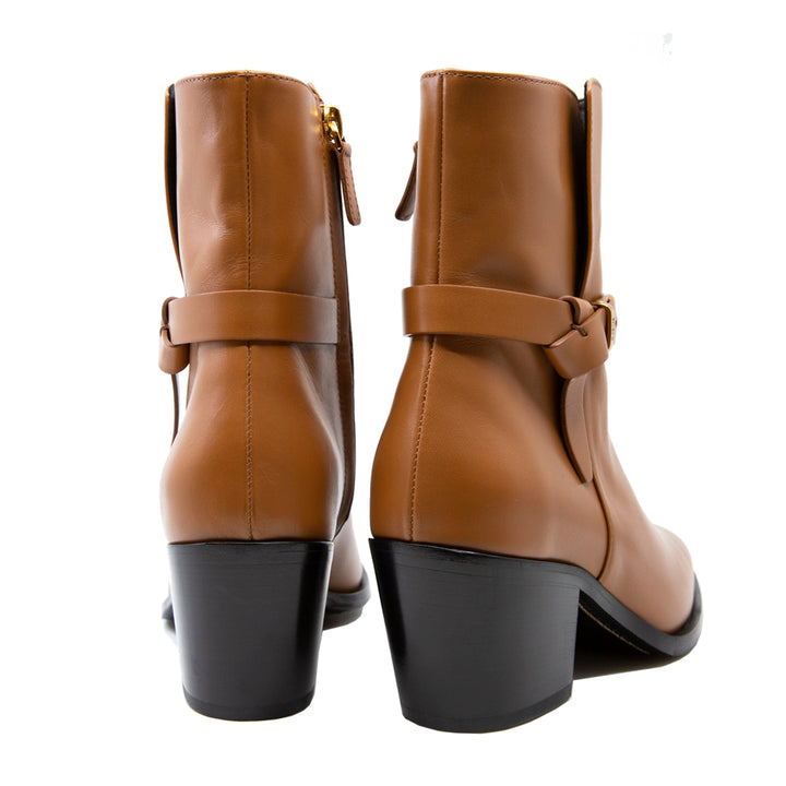 Leather Ankle Boots with Leather Strap