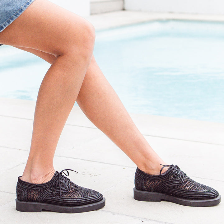 Otis Raffia Laceup Derby