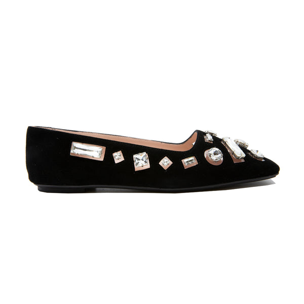 Petra Crystal Suede Flats