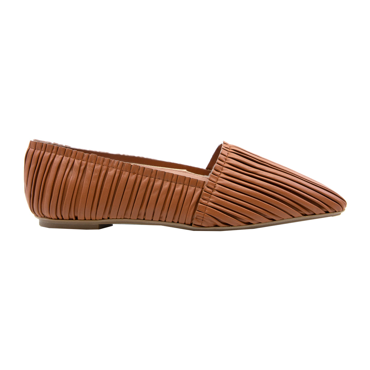 Plisse Lamb Leather Flats