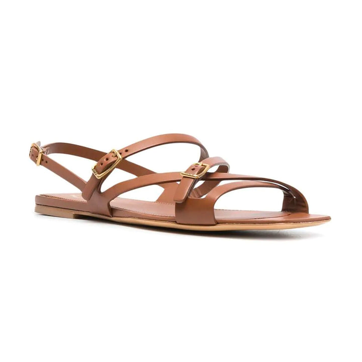 Multi Strap Flat Leather Sandals