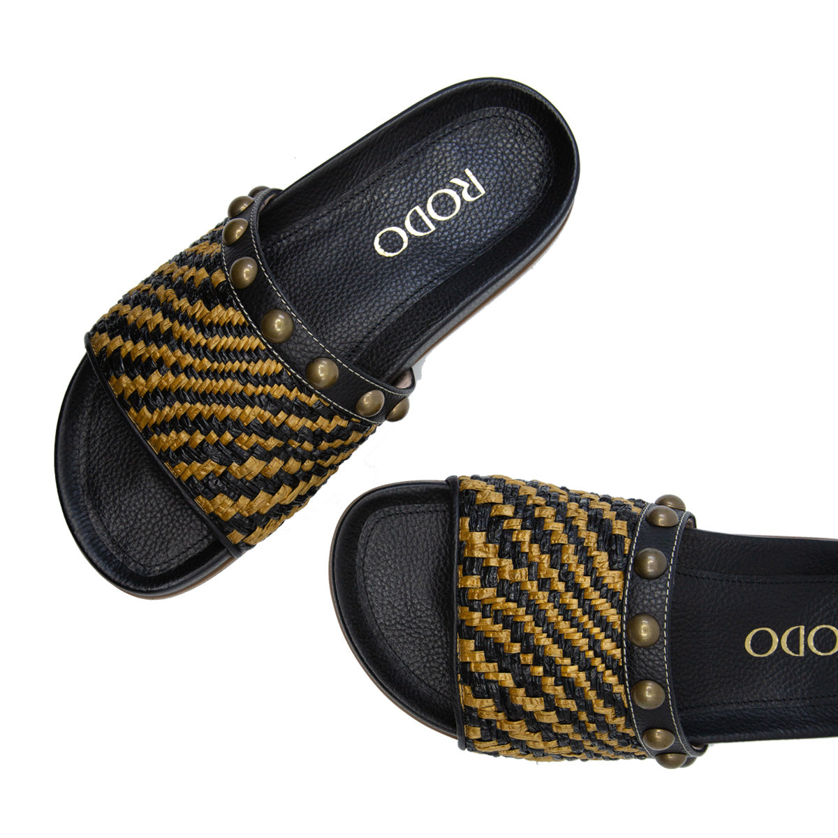 Tiger Print Straw Slides