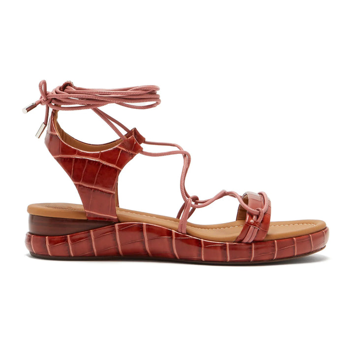 Wave Wraparound Croc Effect Sandals