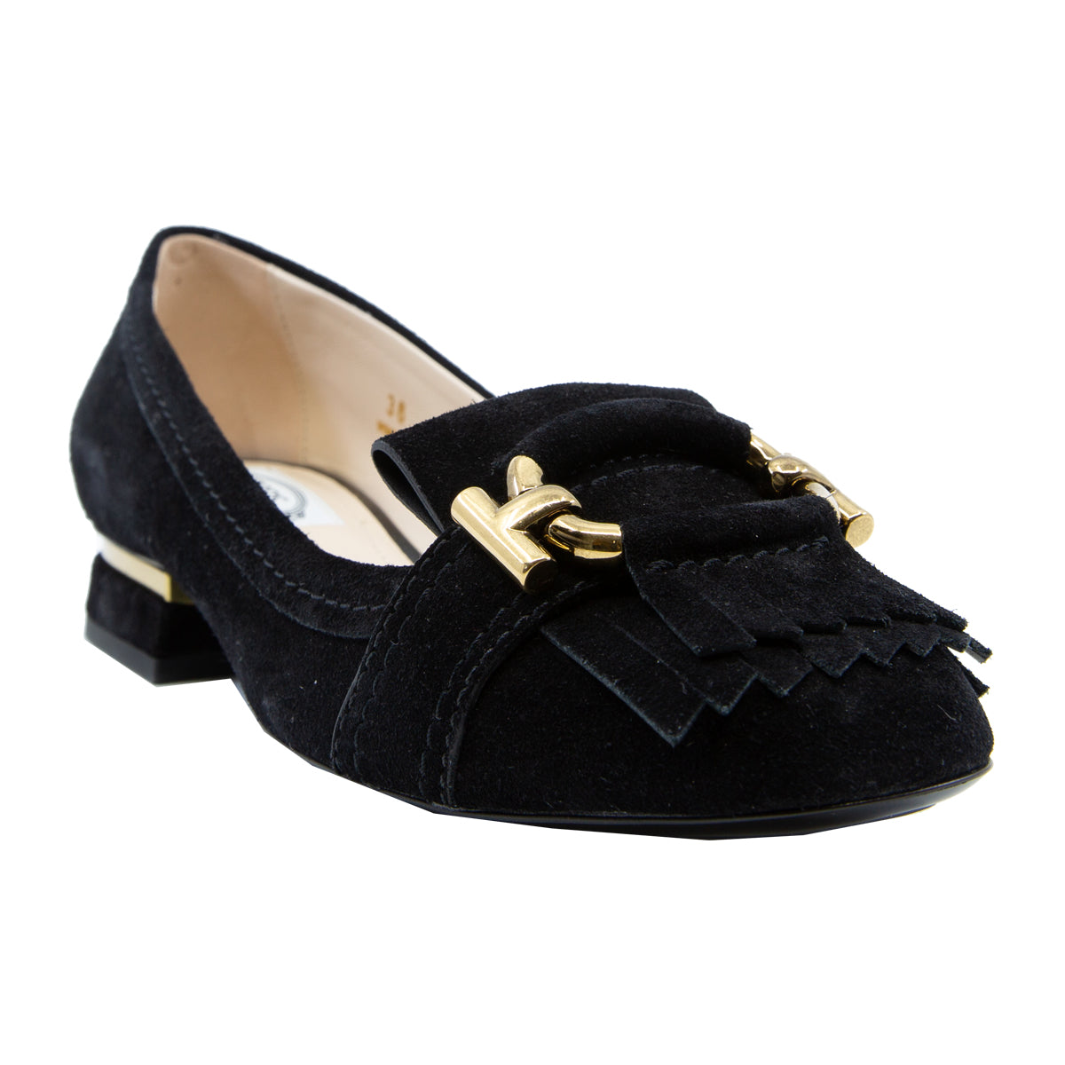 T Ring Fringed Suede Town Shoes