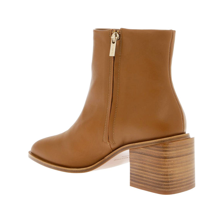 Xenia Mid Heel Leather Ankle Boots